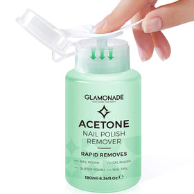 Dissolvant vernis à ongles Glamonade 180ml vue de face avec pompe