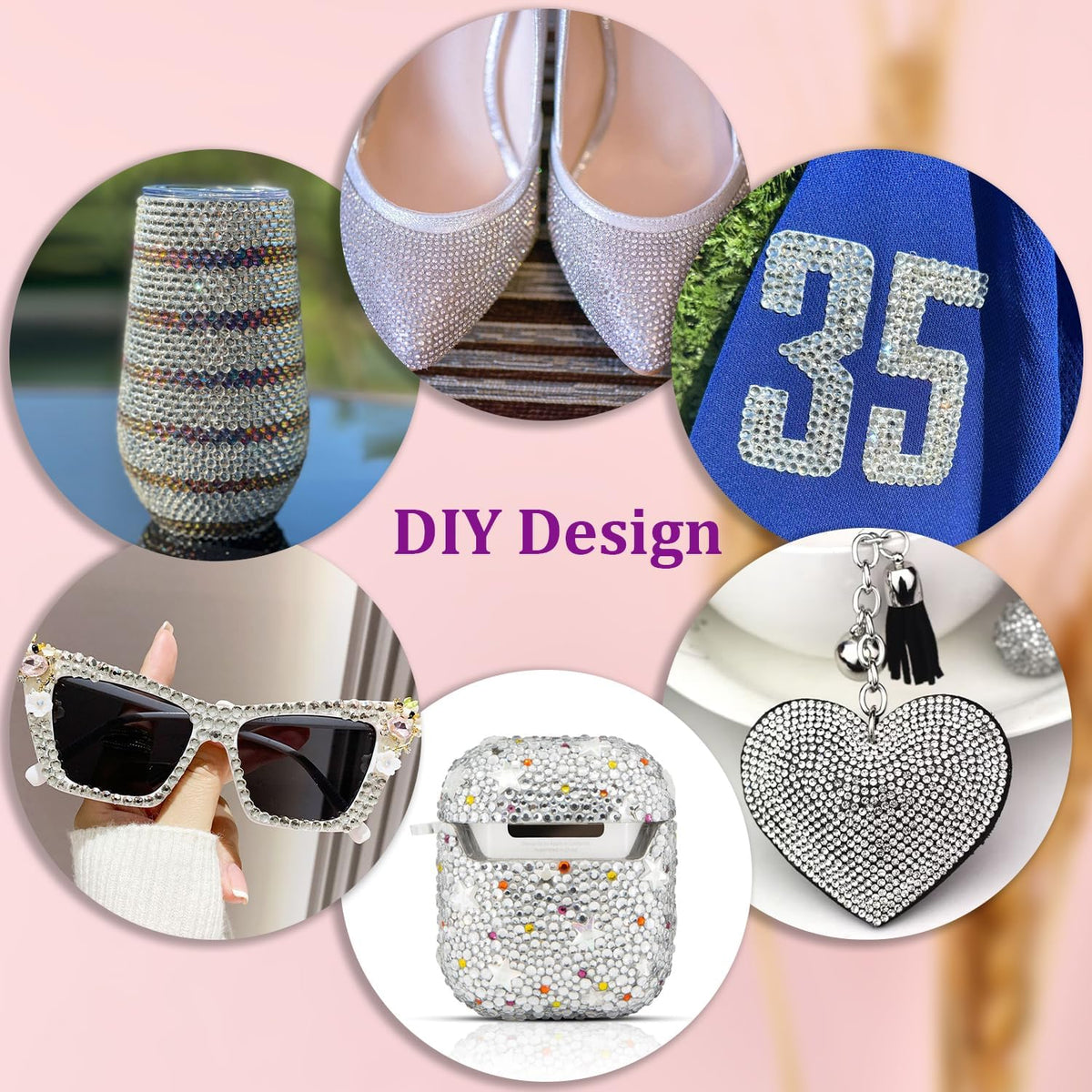 Divers projets DIY utilisant des strass en résine