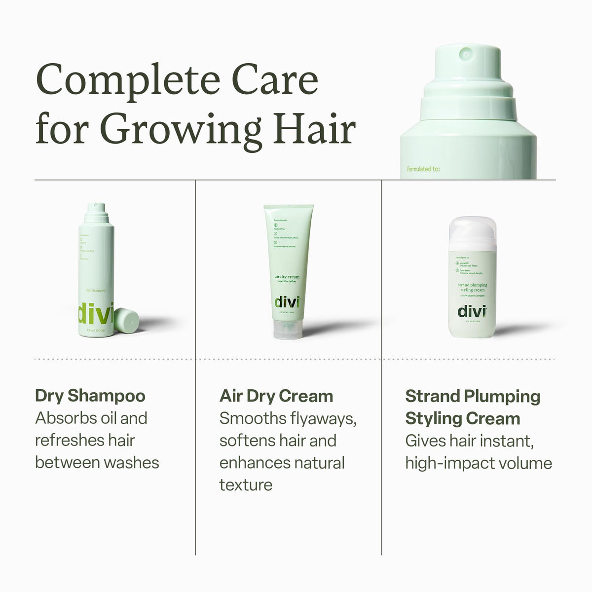 Divi Shampoo Sec 5,3 oz avec une brosse à cheveux