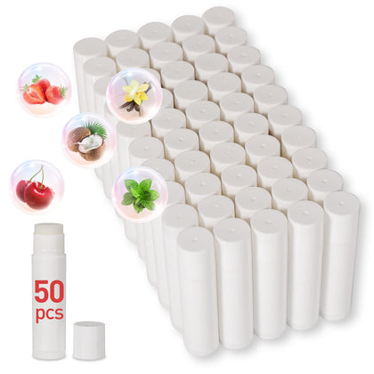 Dmsky 50 Pack Baume à Lèvres avec saveurs Cerise, Menthe, Fraise, Noix de Coco, Vanille