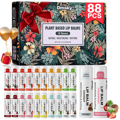 Dmsky Baume à Lèvres Naturel 88 Pack vue de face avec plusieurs saveurs
