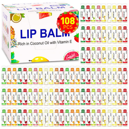 Dmsky pack de 108 baumes à lèvres avec 12 saveurs différentes