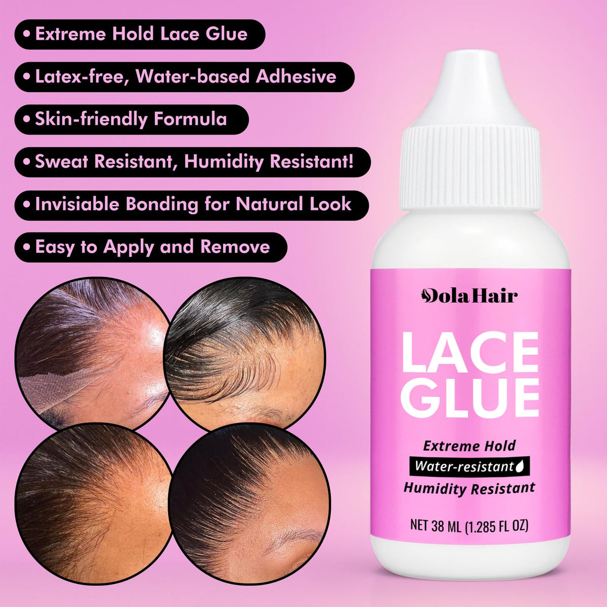 Dolahair Spray de Fusion, application sur le bord de dentelle