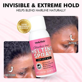 Dolahair Spray en utilisation sur une perruque
