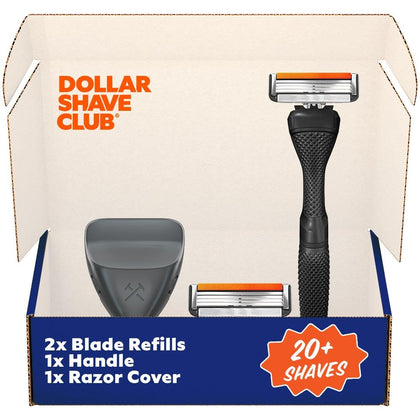 Dollar Shave Club Guest Pass Shave Set avec 2 recharges et poignée noire