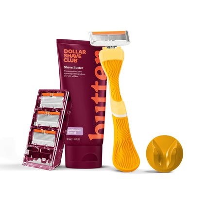 Dollar Shave Club Rasoir pour Femmes avec poignée jaune ergonomique