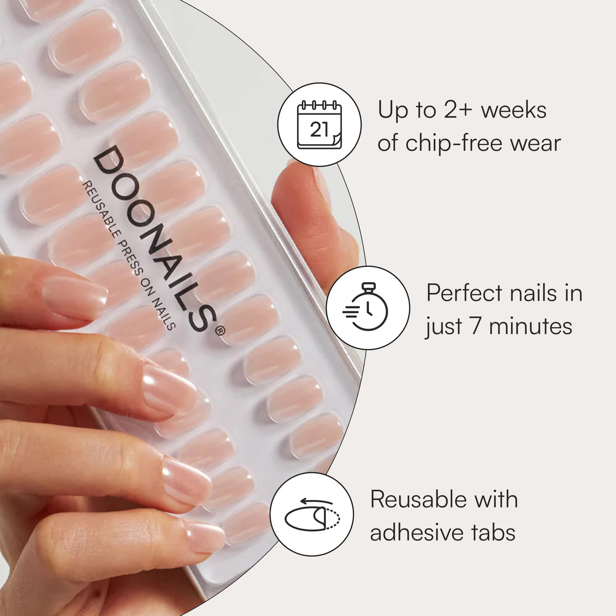 Doonails ensemble avec onglets adhésifs et bâton de cuticule