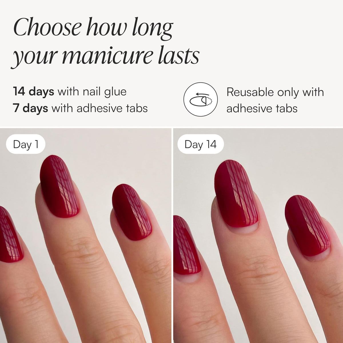 Doonails faux ongles avec différentes tailles et couleurs