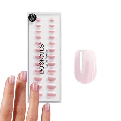 Doonails faux ongles en gel souple noir, vue avant avec taille variée