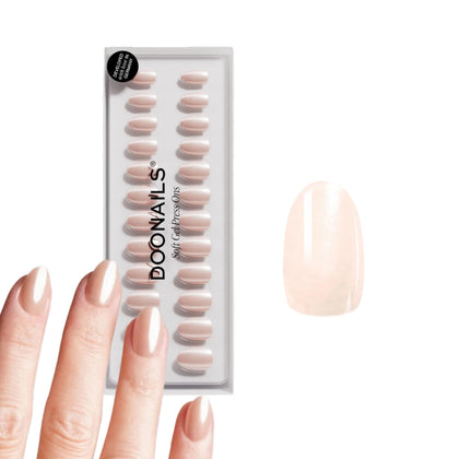Doonails Faux Ongles Gel Souple 30 Pièces Prosecco Nude vue de face