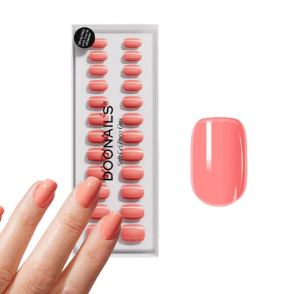 Doonails Faux Ongles Press-On Gel Souple 30 Pièces – Peach Please vue de face
