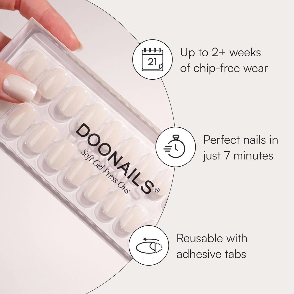 Doonails Faux Ongles Press-On Soft Gel avec accessoires inclus