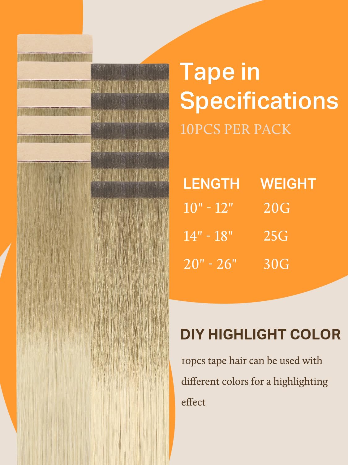DOORES extensions capillaires en cheveux humains, vue arrière montrant le ruban