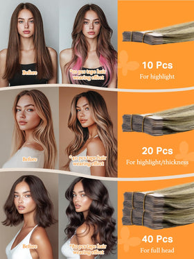 DOORES extensions capillaires en couleur ombre, installation facile