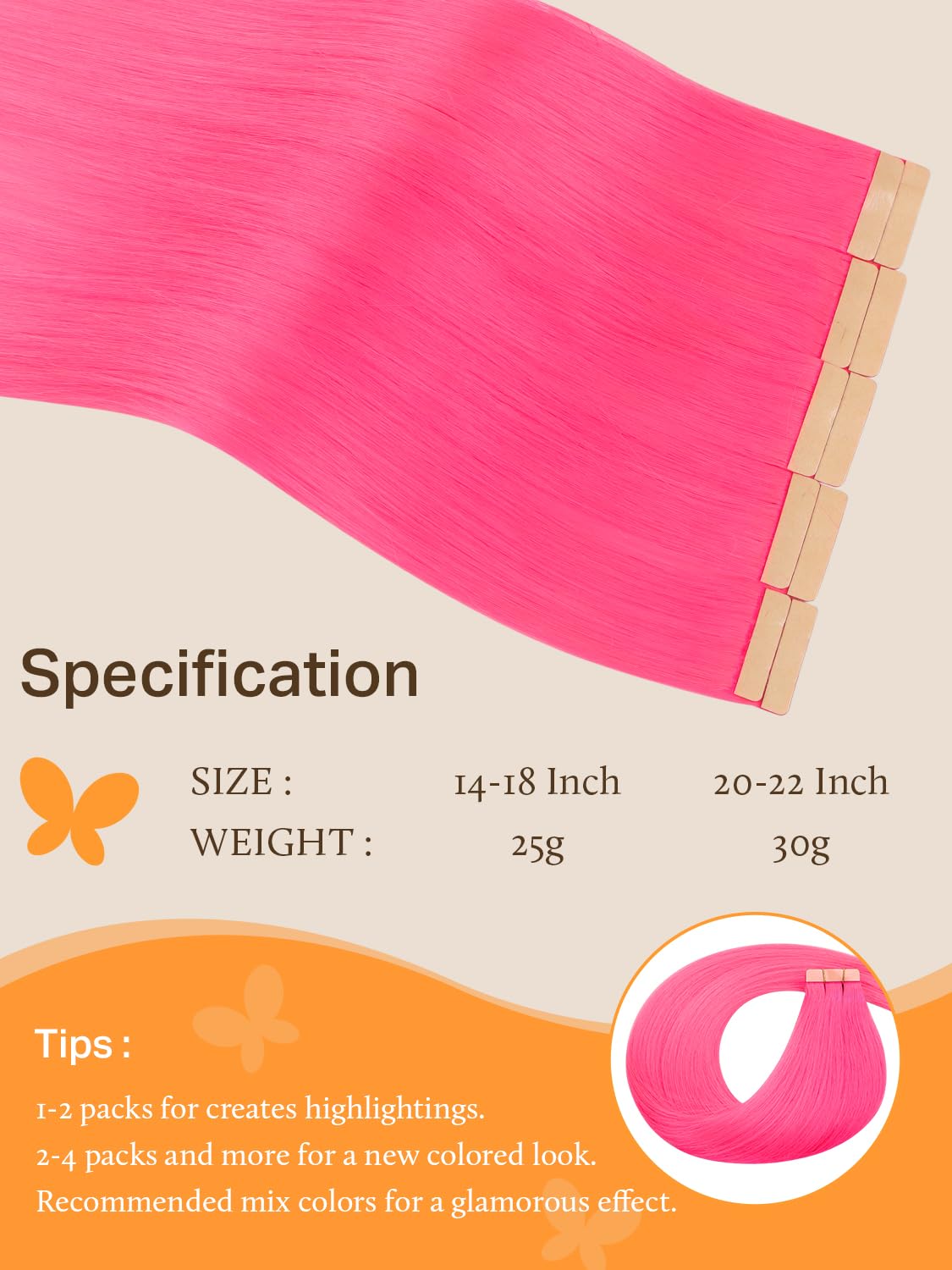 DOORES extensions capillaires, présentation des différentes longueurs disponibles