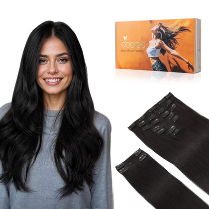 DOORES Extensions de Cheveux Clip-in 240g vue de face