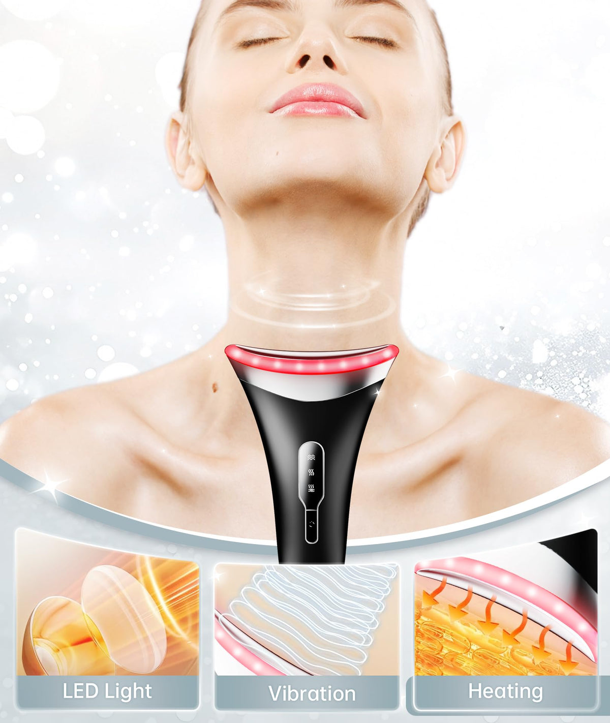 Dopsikn Massager Visage 7 Couleurs avec base de chargement