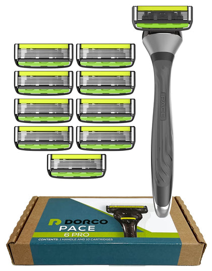 DORCO Pace 6 Pro rasoir à six lames avec tondeuse vue de face
