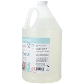 Dos du savon moussant Ginger Lily Farms avec informations sur les ingrédients
