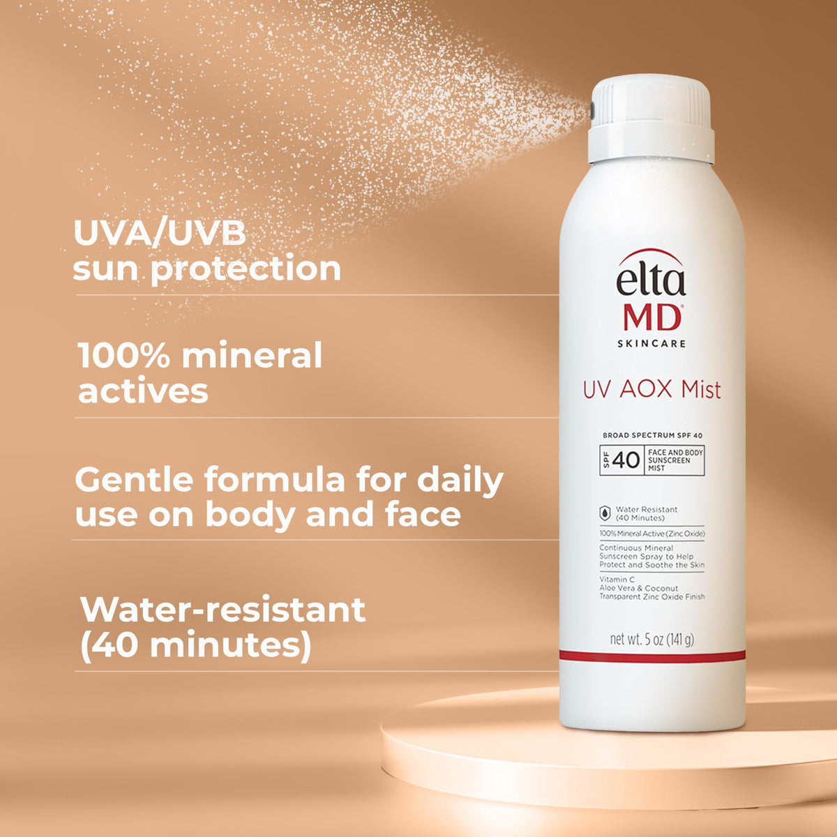 Dos du spray solaire EltaMD UV AOX Mist 150 ml