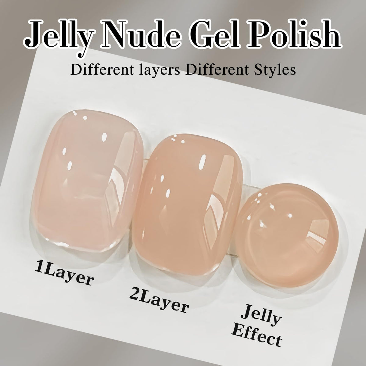 Double Rhythm 15 ML Gel Polish Jelly Nude A1368 application on nails