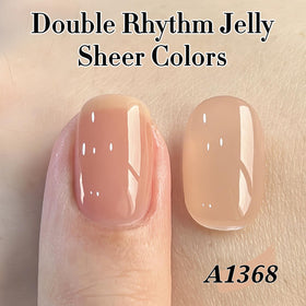 Double Rhythm 15 ML Gel Polish Jelly Nude A1368 with UV lamp
