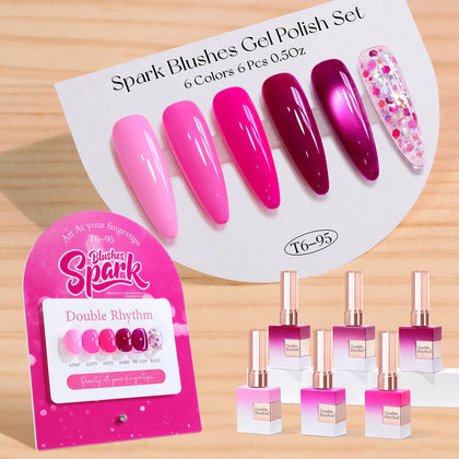 Double Rhythm Gel Polish Set 6 Pcs 15 ML avec flacons de couleurs variées