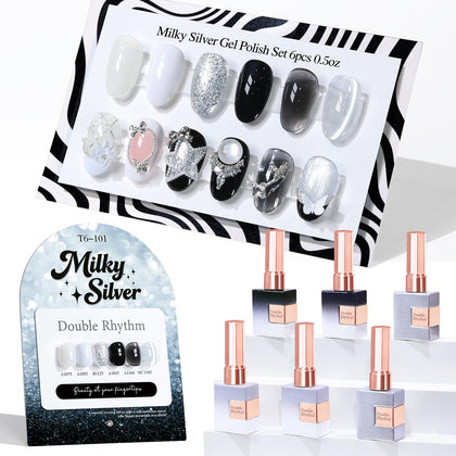 Double Rhythm Gel Polish Set 6 Pcs 15 ML avec flacons en couleur