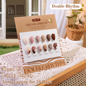 Double Rhythm Gel Polish Set 6 Pcs 15 ML en usage avec accessoires de manucure