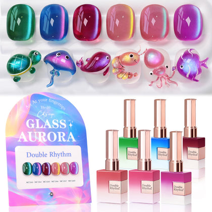 Double Rhythm set de 6 vernis gel Cat Eye avec packaging