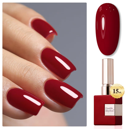 Double Rhythm Vernis à Ongles Gel 15ML Rouge Foncé A1104 - Vue de face