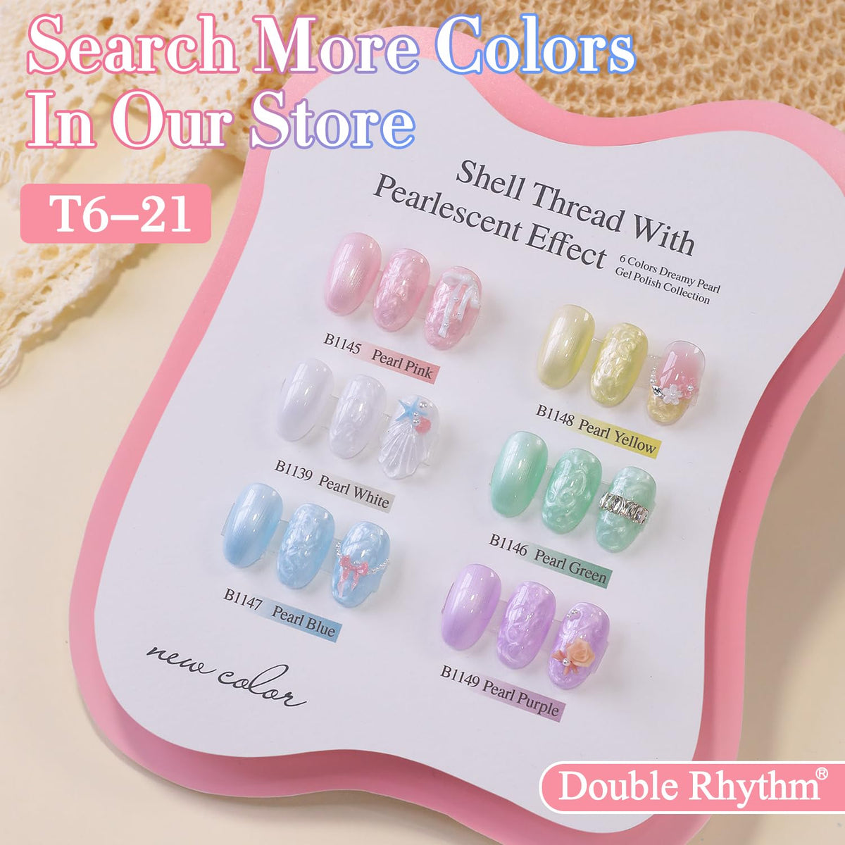 Double Rhythm Vernis Gel 15ML Pearl White avec base et top coat