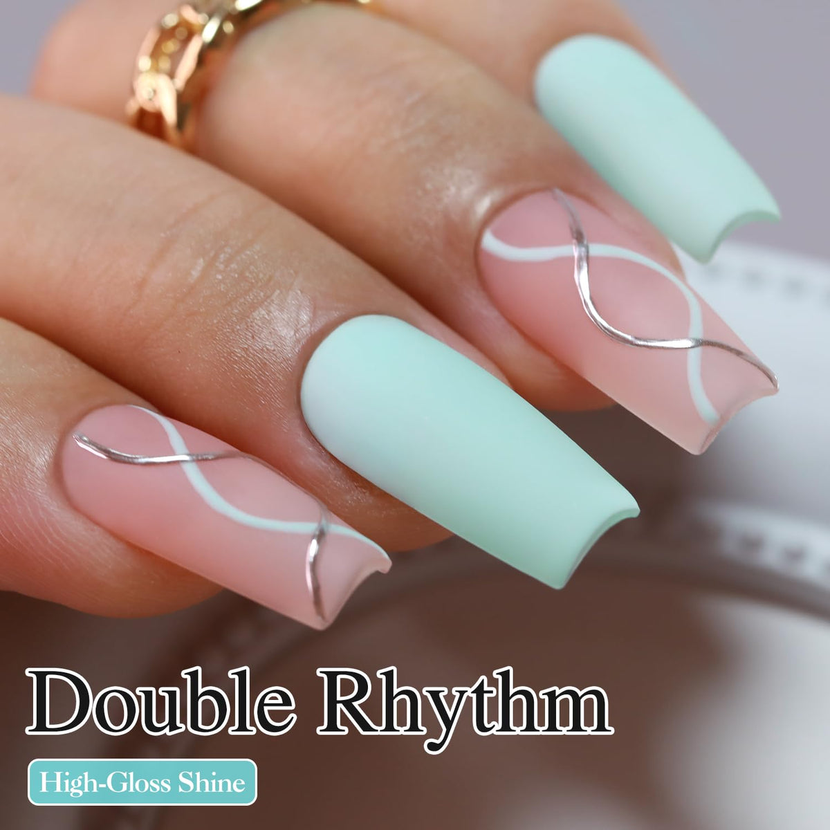 Double Rhythm Vernis Gel Milky 15ml avec étiquette et bouchon