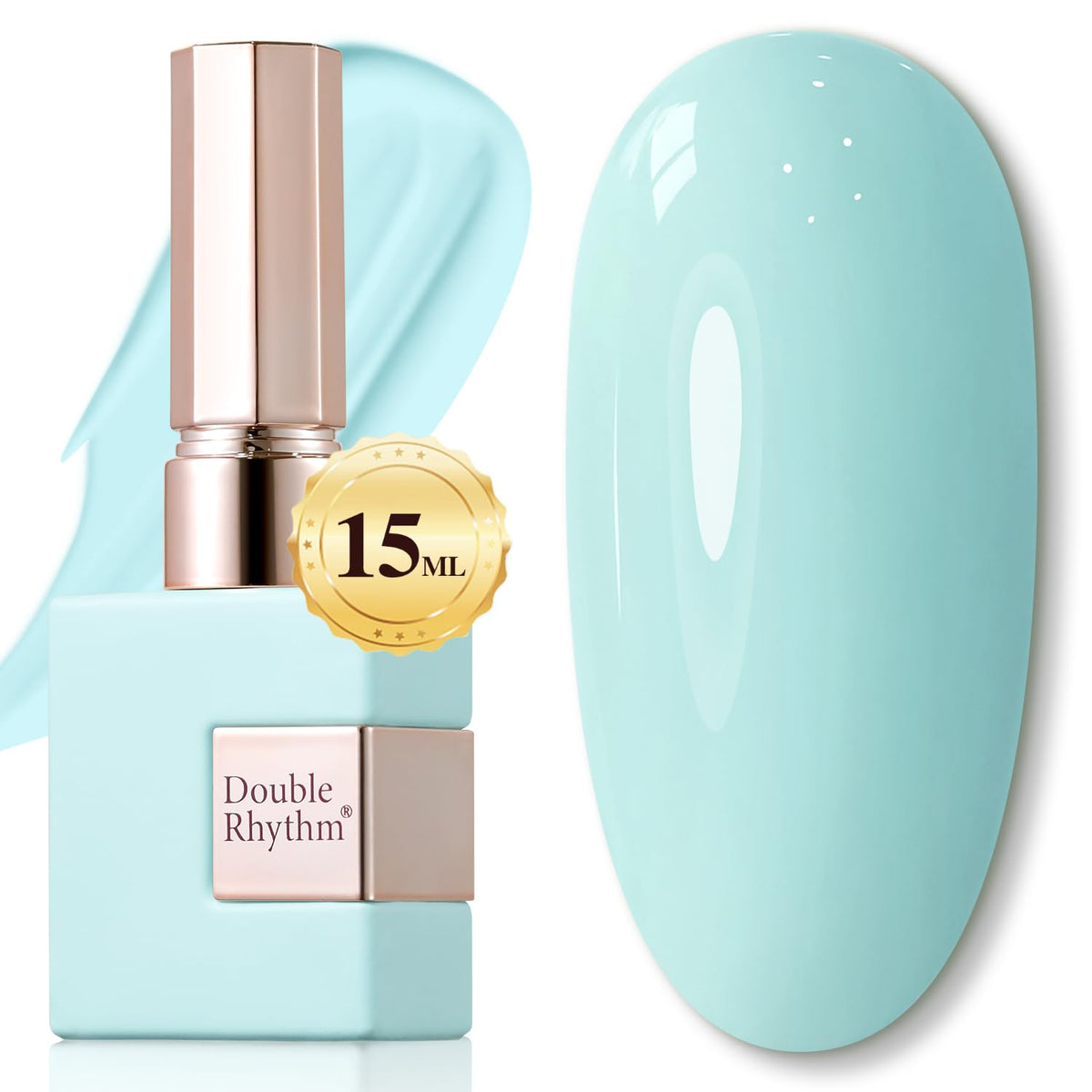 Double Rhythm Vernis Gel Milky 15ml couleur pâle bleue vue avant