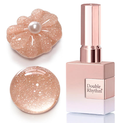 Double Rhythm Vernis Gel Pailleté 15ml couleur rose nude