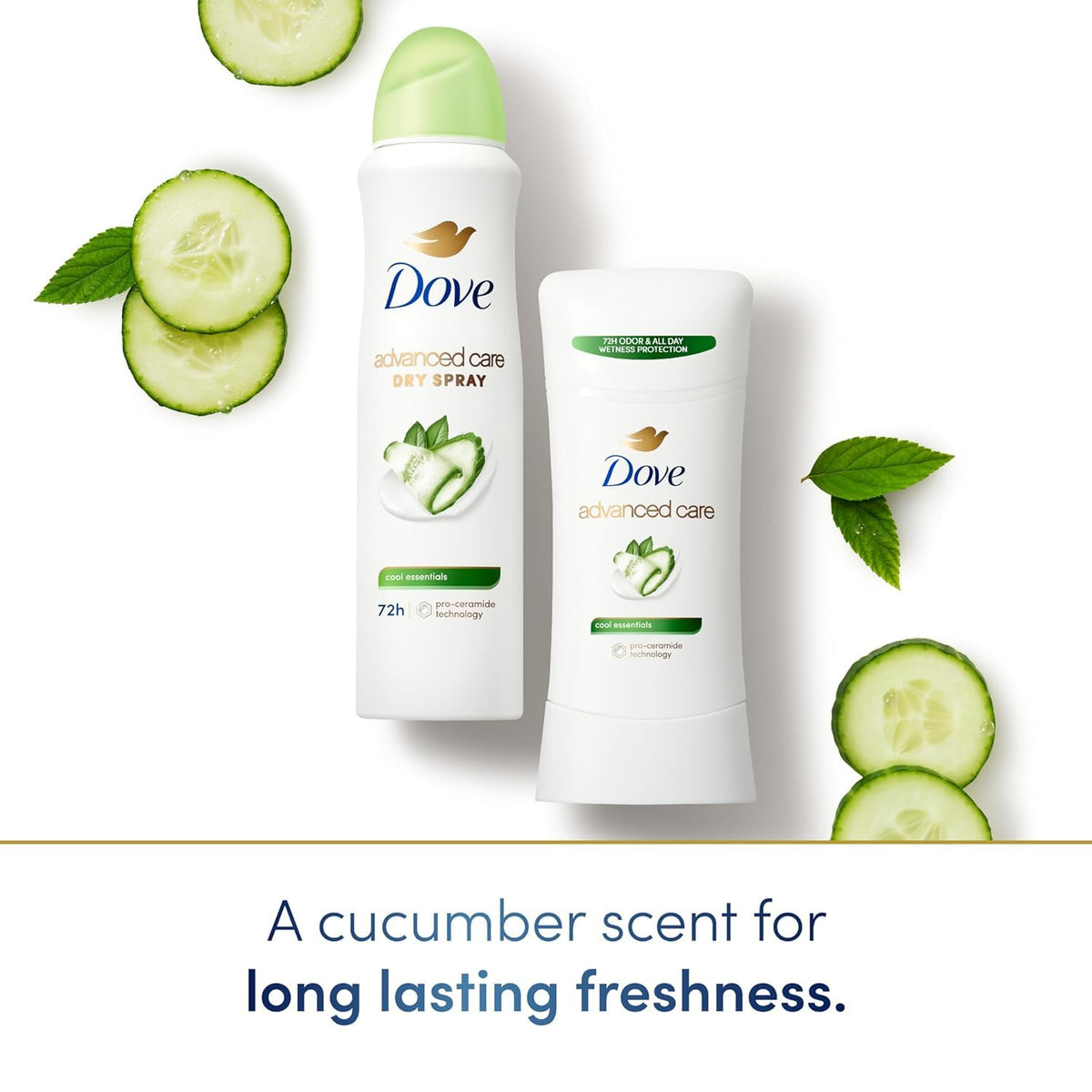 Dove Antiperspirant Déodorant Cool Essentials spray sec avec ingrédients