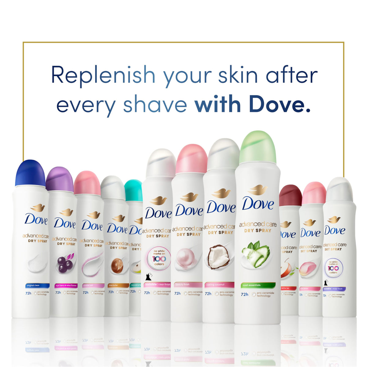 Dove Antiperspirant Déodorant Cool Essentials spray sec en gros plan