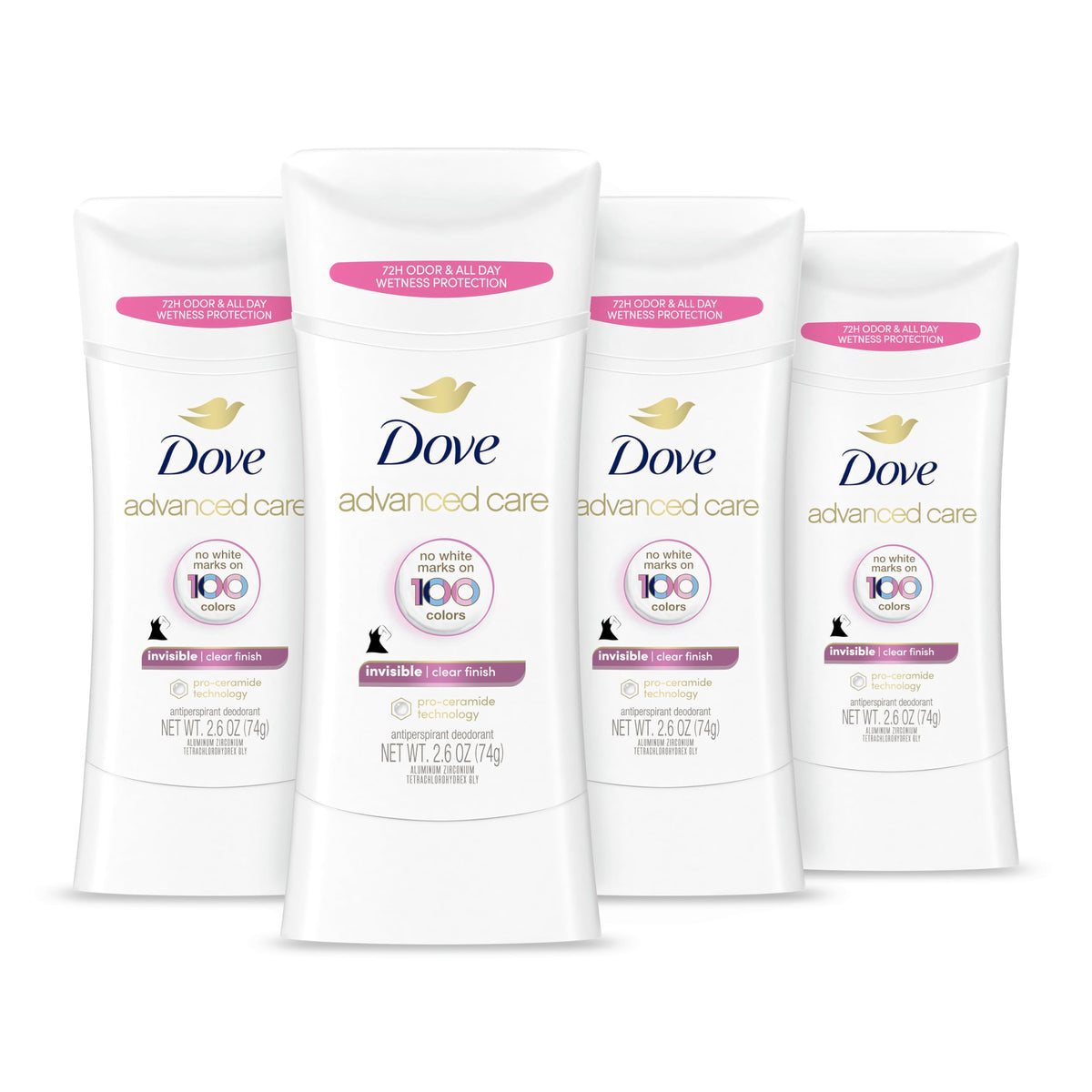 Dove Antiperspirant Déodorant Stick Care Avancé 4 Compte vue de face