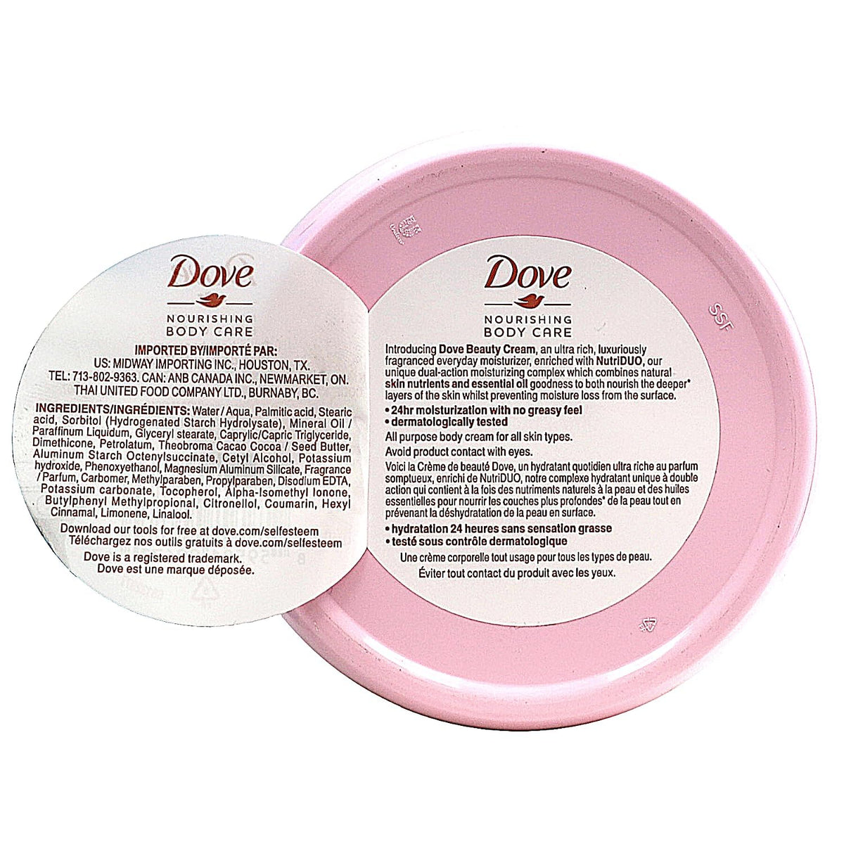 Dove Crème Beauté Nourrissante application sur la main