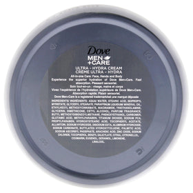 Dove Crème Ultra-Hydra pour Homme 181g texture de crème sur un doigt