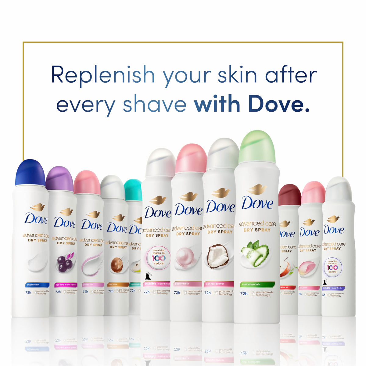 Dove Déodorant Antitranspirant Spray Beauty Finish avec ingrédients