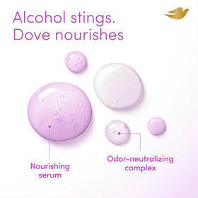 Dove Déodorant Spray Corps Complet Lavande 4 oz avec ingrédients visibles