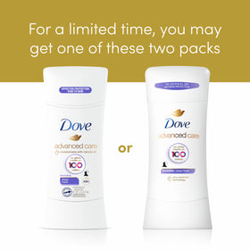 Dove Déodorant Stick Advanced Care sur un fond neutre