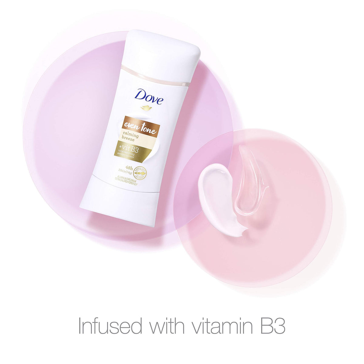 Dove Even Tone Antitranspirant Stick, application sur peau claire