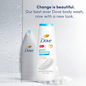 Dove Gel Douche Exfoliant Doux 4x 20 oz montrant la texture crémeuse
