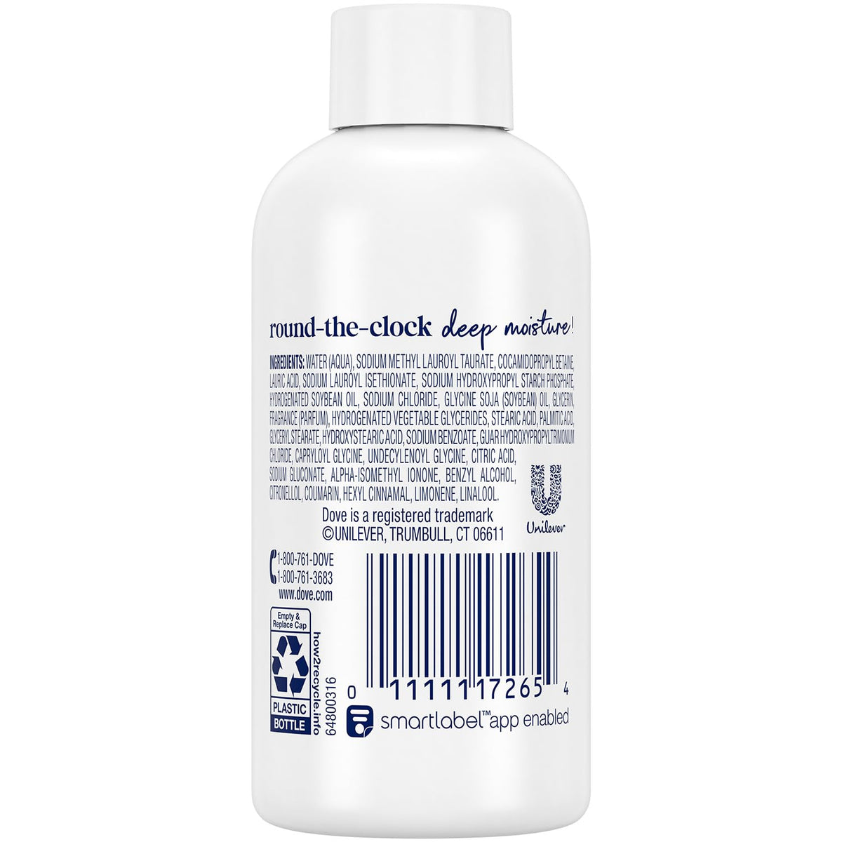 Dove Gel Douche Hydratant Voyage 3 Oz bouteille avec étiquette