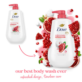 Dove Gel Douche Réjuvenant en utilisation dans une salle de bain