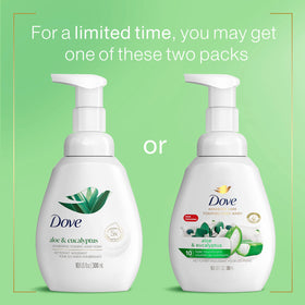 Dove gel moussant pour les mains Aloe & Eucalyptus, pompe ouverte