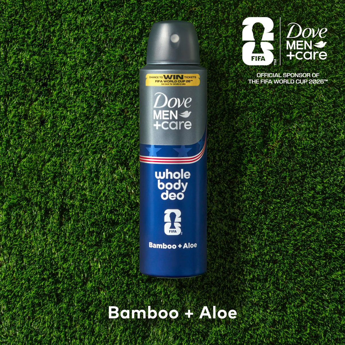 DOVE MEN + CARE Déodorant Spray Corps Complet Bamboo + Aloe, côté