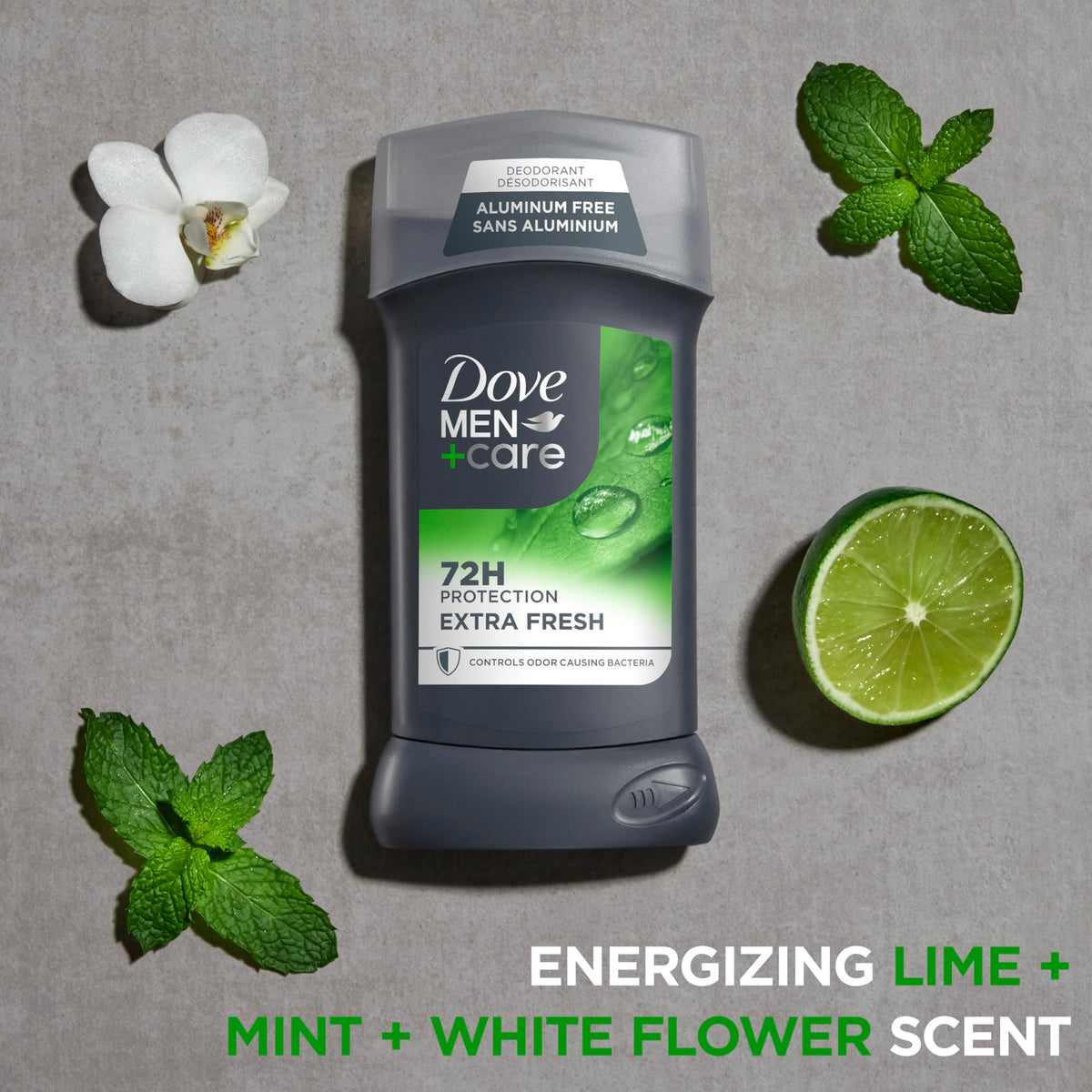 DOVE MEN + CARE Déodorant Stick Extra Fresh application